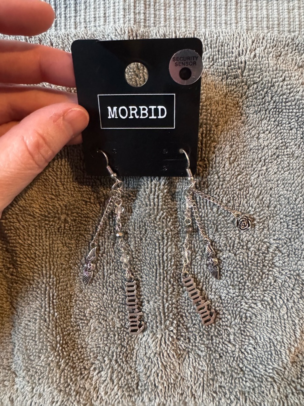 🌟 3/$20 Eligible! NWT Spencer's Silver Gothic Dangle Earrings with Charms